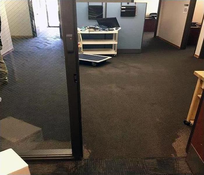 Water damage in an office